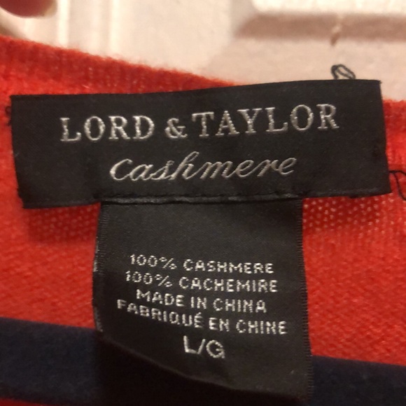 Orange/red lord and taylor v neck sweater worn twice - Picture 3 of 3